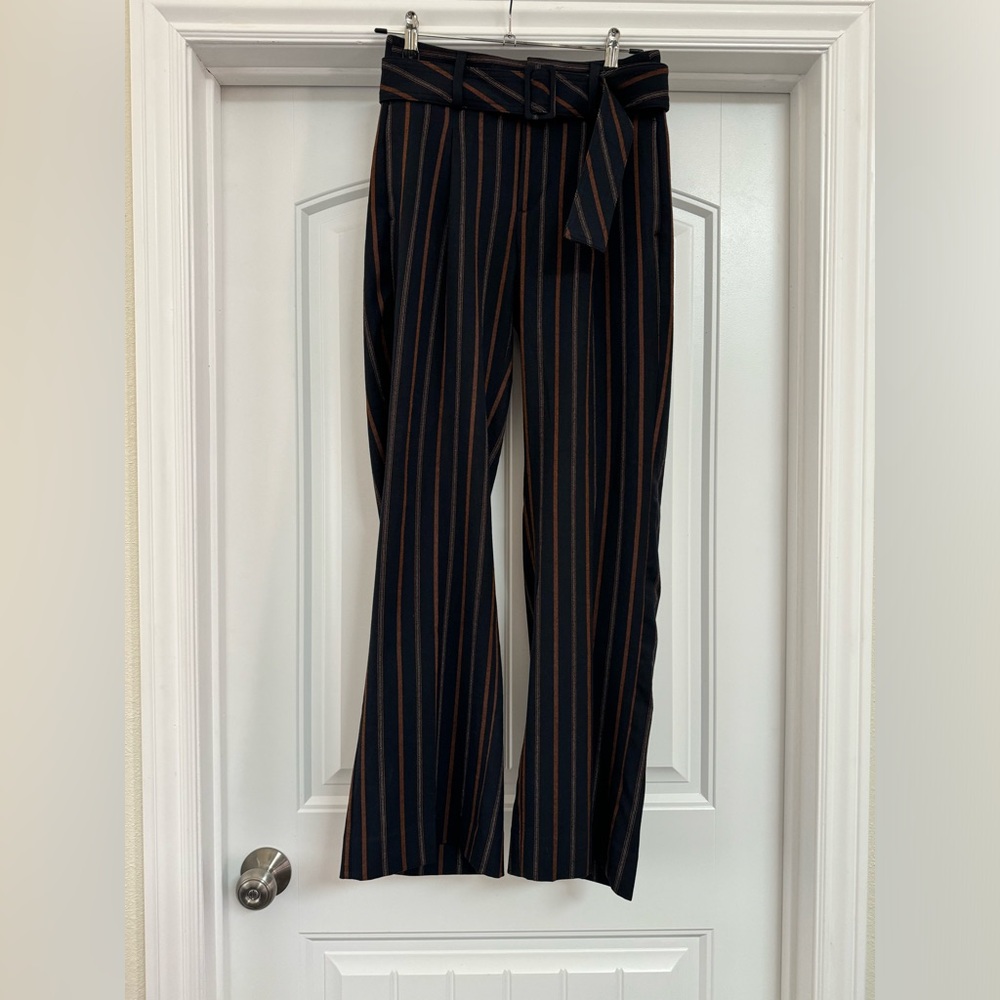 Banana Republic Striped Navy and Brown Dress Pants Size 0